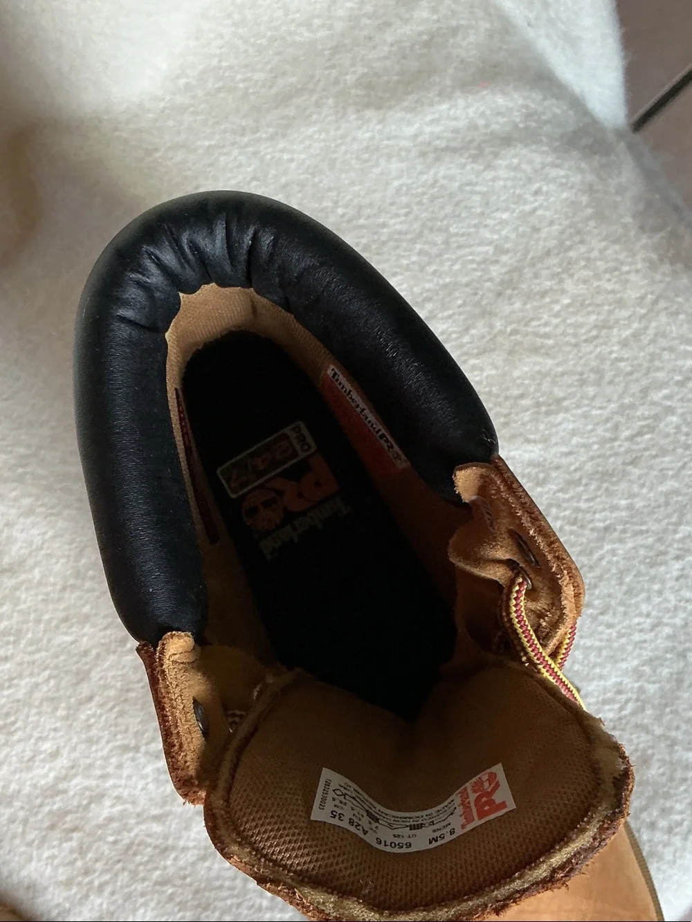 Timberland PRO Wheat Work Boots with Black Collar